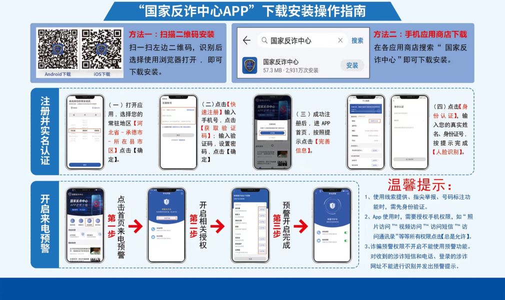 “国家反诈中心APP”下载安装操作指南